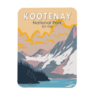 Kootenay National Park Canada Travel Art Vintage Magnet