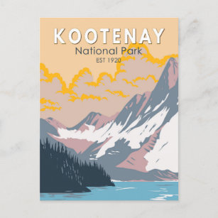 Kootenay National Park Canada Travel Art Vintage Postcard