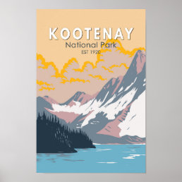 Kootenay National Park Canada Travel Art Vintage Poster