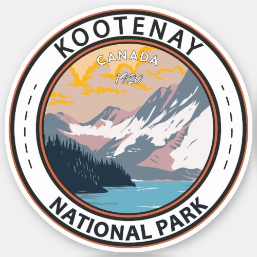 Kootenay National Park Canada Travel Art Vintage Sticker