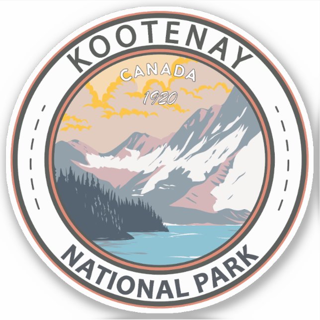 Kootenay National Park Canada Travel Art Vintage Sticker (Front)