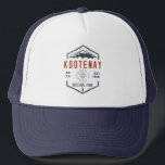 Kootenay National Park Canada Vintage Distressed Trucker Hat<br><div class="desc">Kootenay National Park Distressed Badge with unique park themed maple leaf design. The Park is part of the larger Canadian Rocky Mountain Parks World Heritage Site which includes Banff National Park and Jasper National Park.</div>