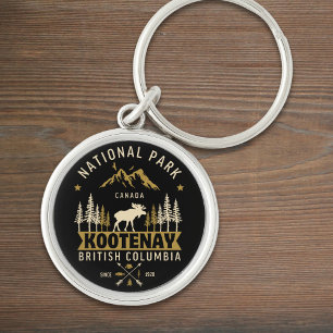 Kootenay National Park Canada Vintage Landscape Keychain