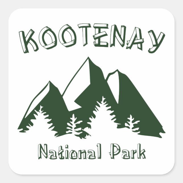 Kootenay National Park Square Sticker (Front)