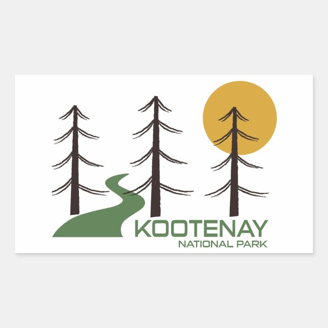 Kootenay National Park Trail Rectangular Sticker (Front)