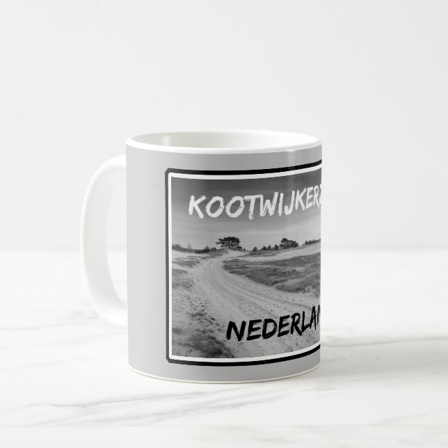 Kootwijkerzand, Nederland, Black and white Coffee Mug (Front Left)