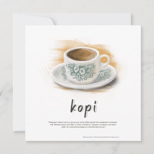 Kopi Classic Coffee Mug Malaysia Flat Holiday Card