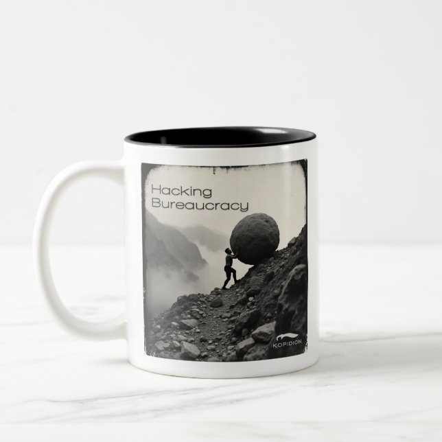 Kopidion - Hacking Bureaucracy course artwork Two-Tone Coffee Mug (Left)