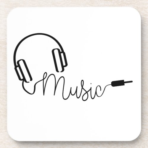 Koptelefoon voor muziek app radio of mp3 luiteren beverage coaster