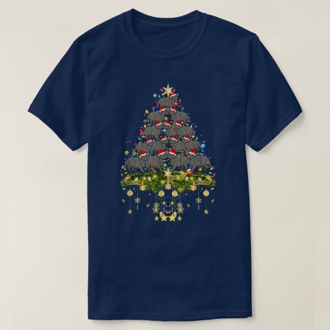 Korat Cat Christmas Tree Lights Funny Xmas Lover  T-Shirt (Design Front)