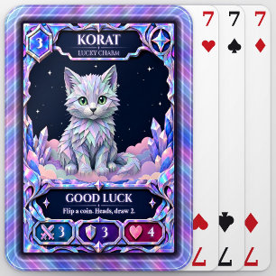 Korat Cat, Rainbow Foil Art Poker Cards