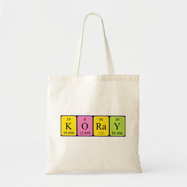 Koray periodic table name tote bag (Front)