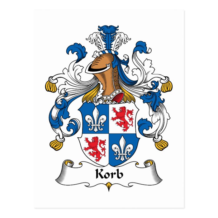 Korb Family Crest Postcard