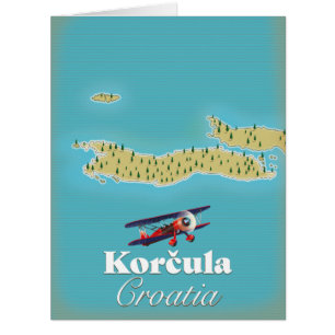 Korčula Croatia map Cards