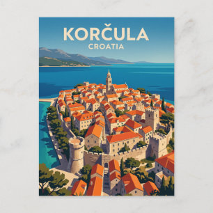 Korčula Old Town Croatia Postcard