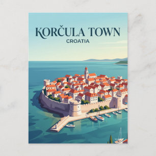 Korčula Town Croatia Postcard