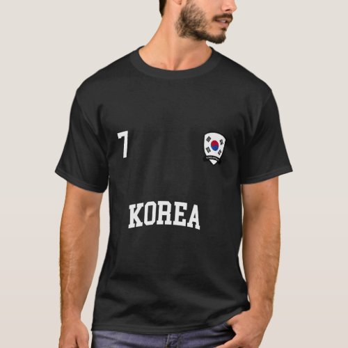 Korea 7 Korean Flag Soccer Team Football T_Shirt
