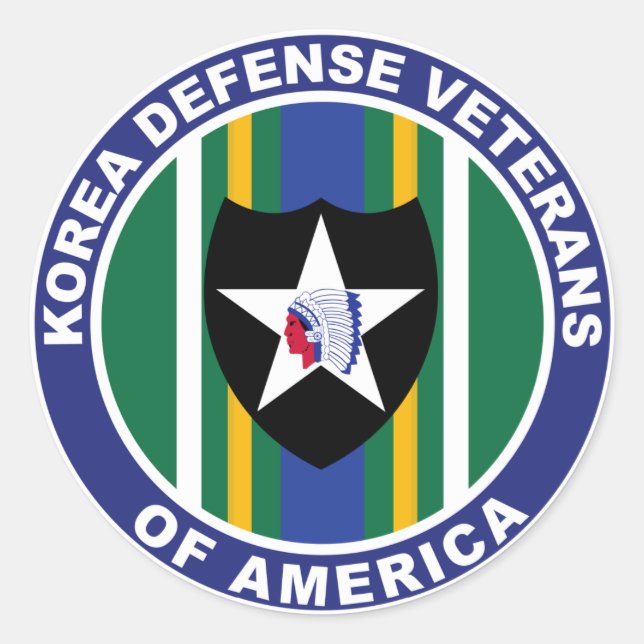 Korea Defense Veterans Classic Round Sticker (Front)