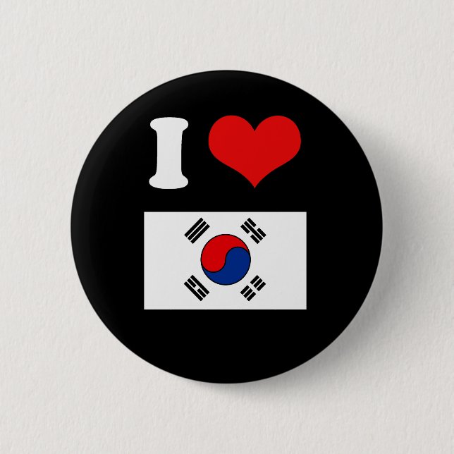 Korea Flag Pinback Button (Front)