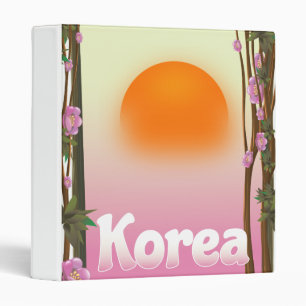 Korea Flowers travel poster 3 Ring Binder