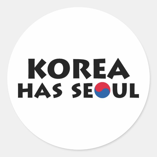 Korea Has Seoul Classic Round Sticker (Front)