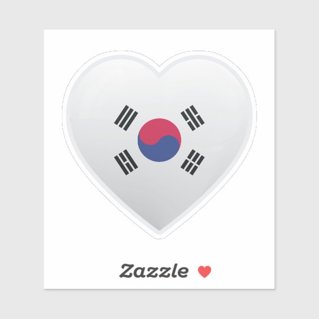 Korea Love Flag  Sticker (Sheet)