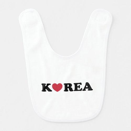 Korea Love Heart Baby Bib