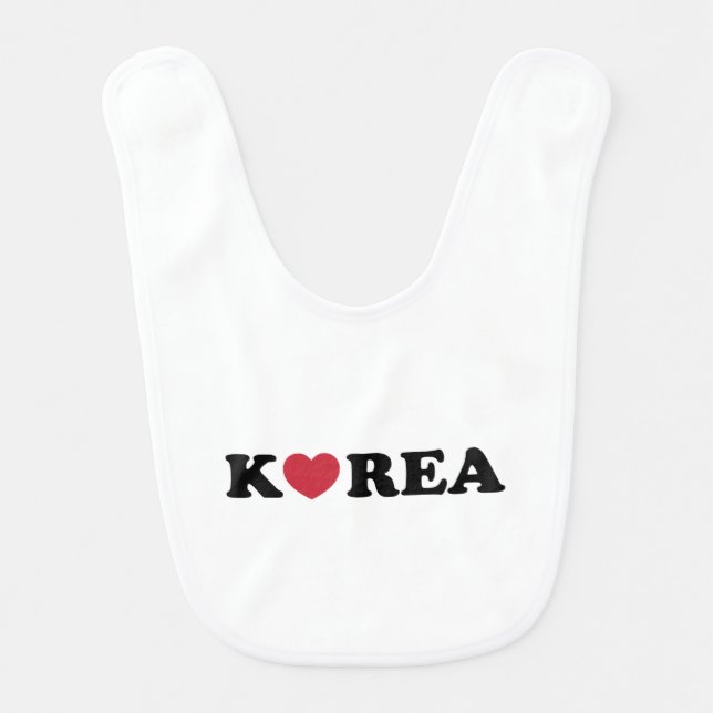 Korea Love Heart Baby Bib (Front)