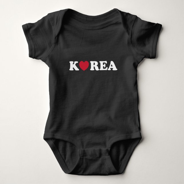 Korea Love Heart Baby Bodysuit (Front)