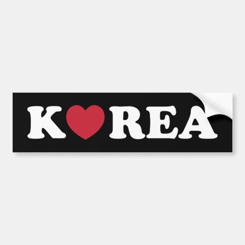 Korea Love Heart Bumper Sticker