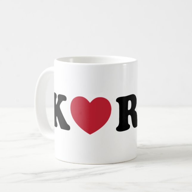 Korea Love Heart Coffee Mug (Front Left)