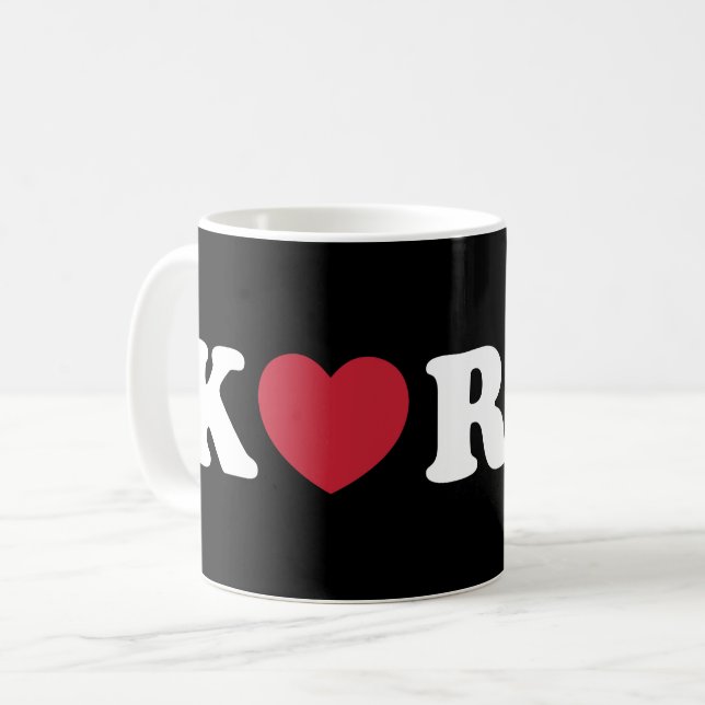 Korea Love Heart Coffee Mug (Front Left)