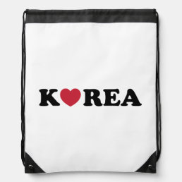 Korea Love Heart Drawstring Bag