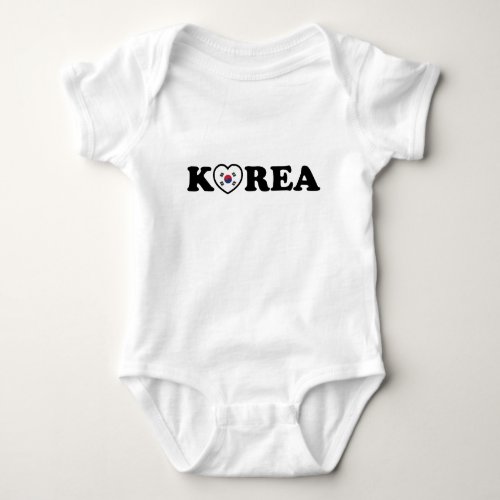 Korea Love Heart Flag Baby Bodysuit