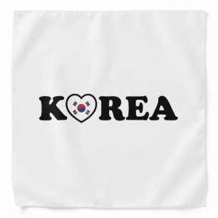 Korea Love Heart Flag Bandana