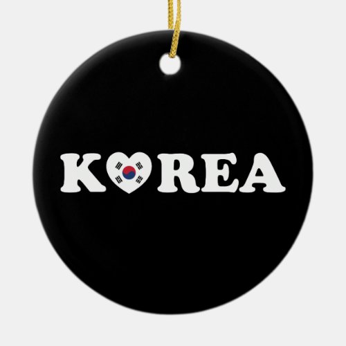 Korea Love Heart Flag Ceramic Ornament