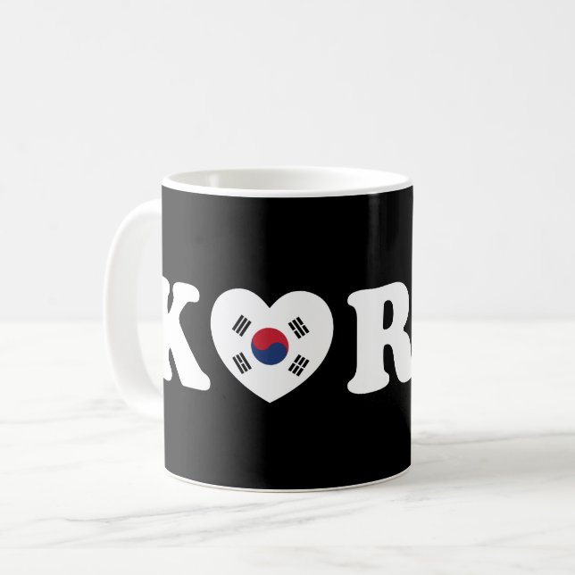Korea Love Heart Flag Coffee Mug (Front Left)
