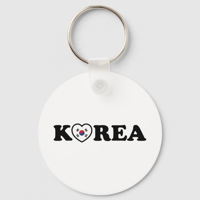 Korea Love Heart Flag Keychain (Front)
