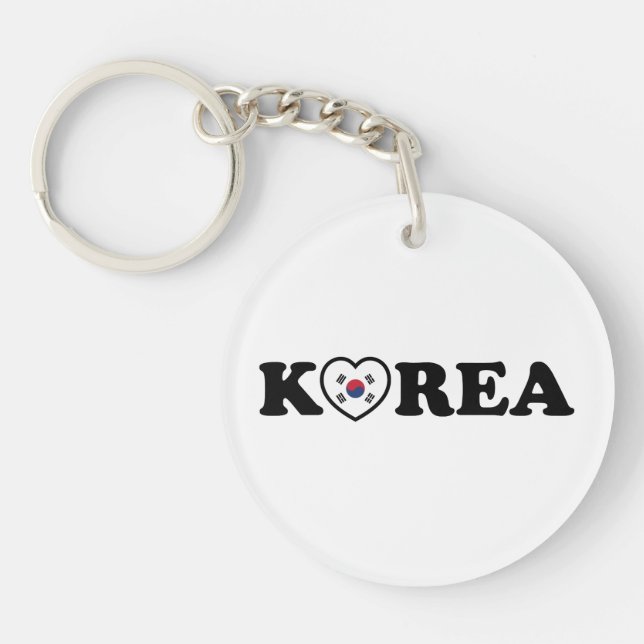 Korea Love Heart Flag Keychain (Front)