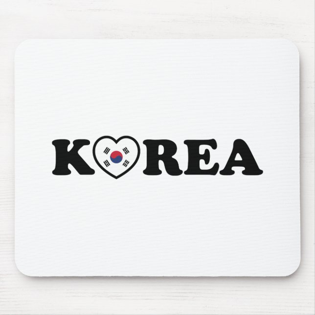 Korea Love Heart Flag Mouse Pad (Front)