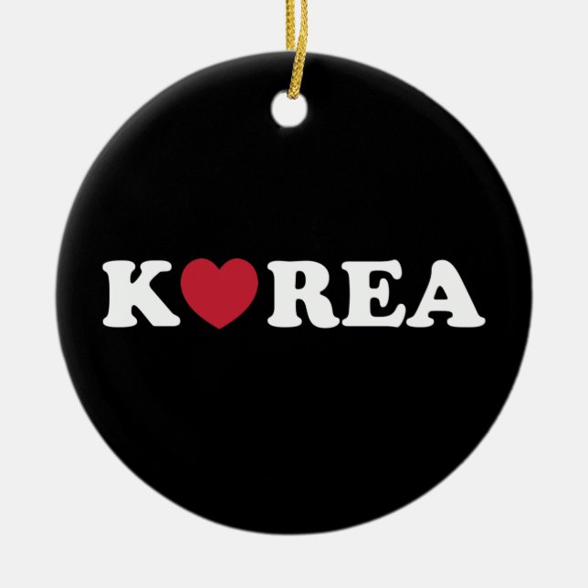 Korea Love Heart Flask Ceramic Ornament (Front)