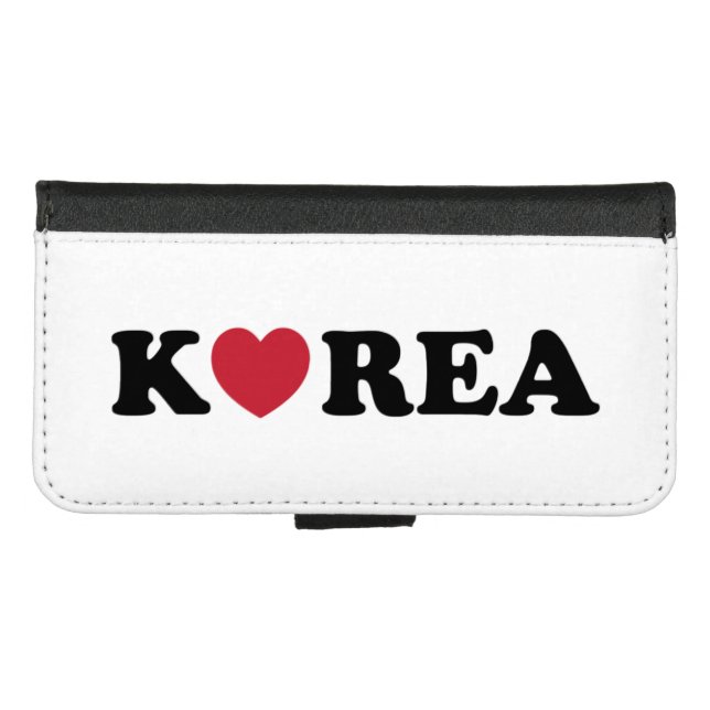 Korea Love Heart iPhone Wallet Case (Front (Horizontal))