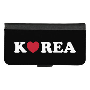 Korea Love Heart iPhone Wallet Case