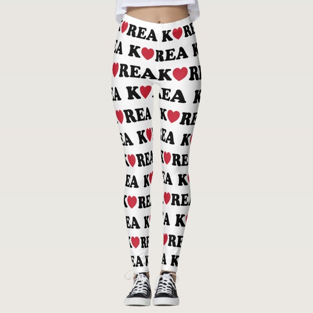 Korea Love Heart Leggings (Front)