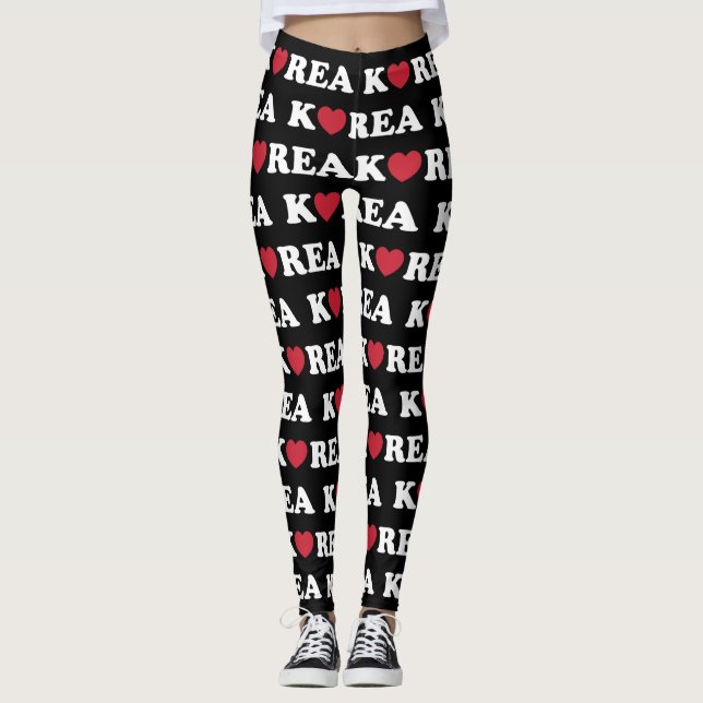 Korea Love Heart Leggings (Front)