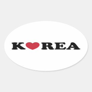 Korea Love Heart Oval Sticker