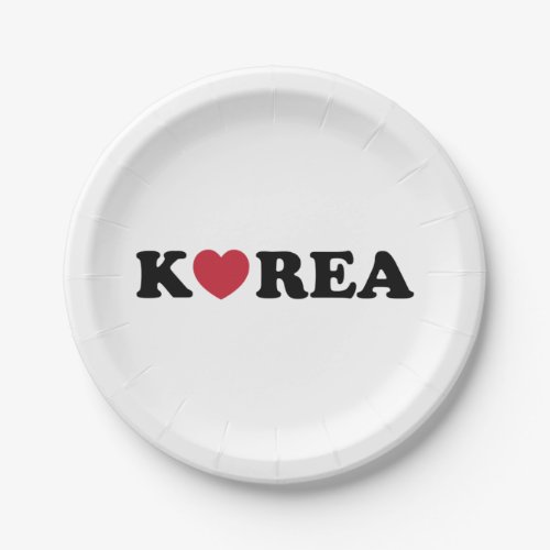 Korea Love Heart Paper Plates
