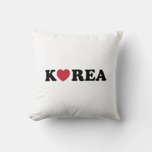 Korea Love Heart Throw Pillow