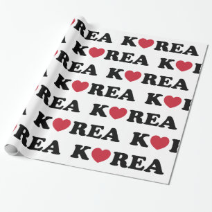Korea Love Heart Wrapping Paper