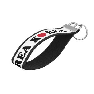 Korea Love Heart Wrist Keychain
